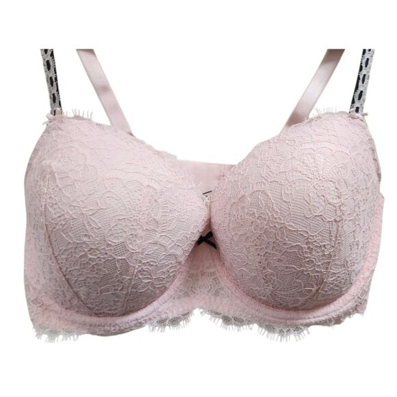 VS DREAM ANGELS Lightly Lined Ribbon Slot Demi Bra Angel Pink Ribbon Slot 36DD - Picture 6 of 14